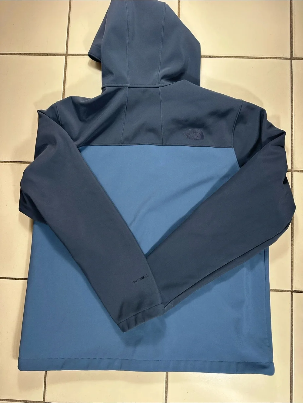 The North Face Men's Two-Tone Navy and Slate Blue Softshell Hoodie